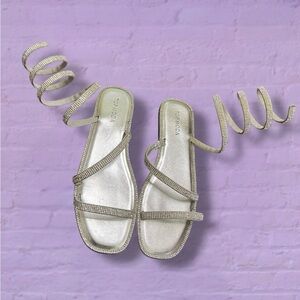 TOP Moda Shimmering Silver Sandals